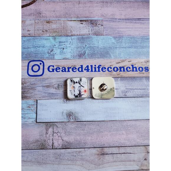 Unique mule conchos, custom conchos mule design tack, unique concho, diy belt - Picture 2 of 6